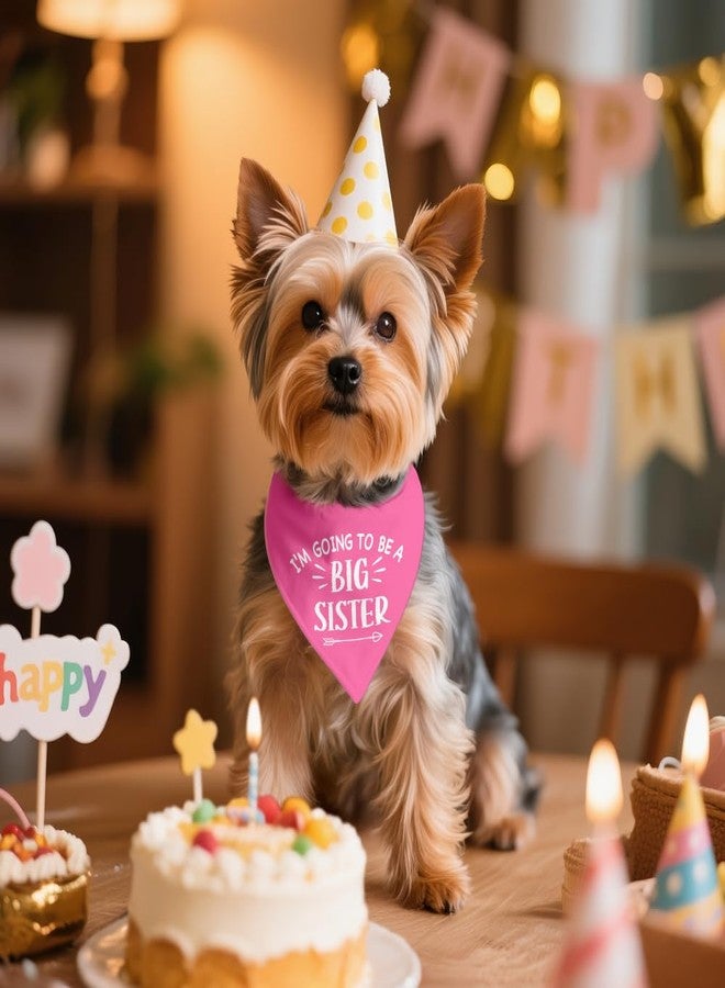 ZBBFSCSB I'm Going to Be A Big Sister Pink Dog Bandana, Pregnancy Announcement Gender Reveal Birthday Party Photoshoot Prop for Dog Lover Gifts - Image 4